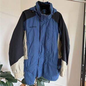 Columbia Men's Blue, Black, and Beige Jacket